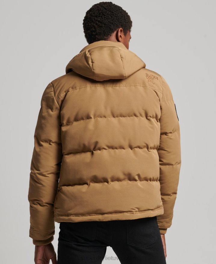Superdry Everest Hooded Puffer Jacket Brown Men