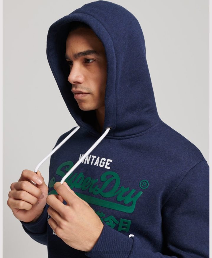Superdry Organic Cotton Vintage Logo Hoodie Dark Blue Men