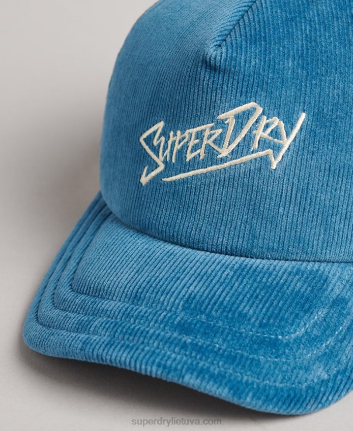 Superdry Vintage Brand Mark Cord Cap Blue Men