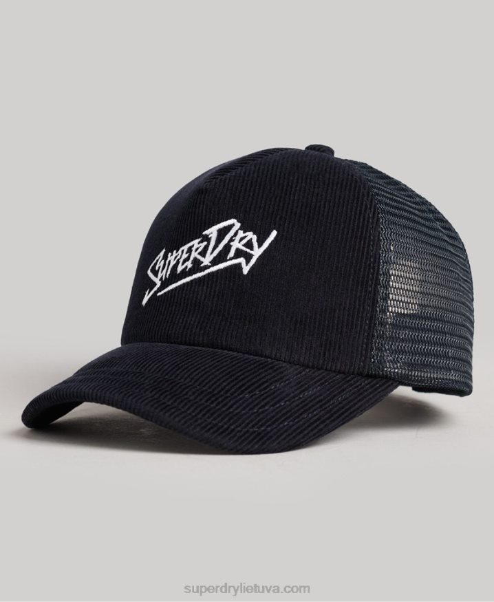 Superdry Vintage Brand Mark Cord Cap Navy Men