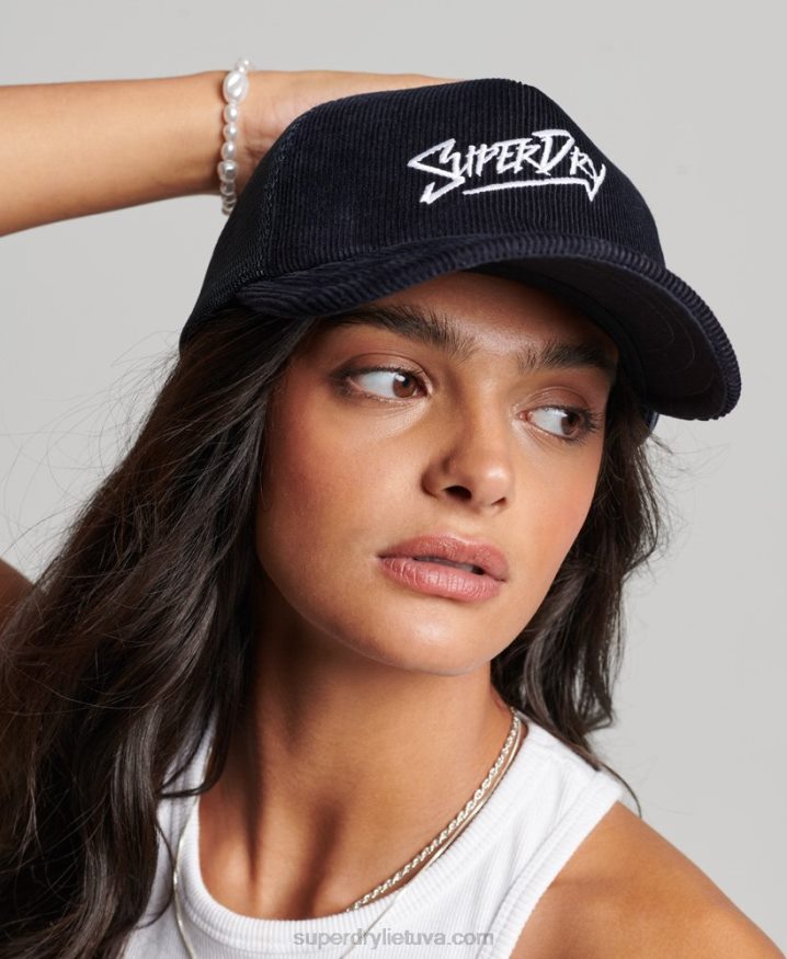 Superdry Vintage Brand Mark Cord Cap Navy Men