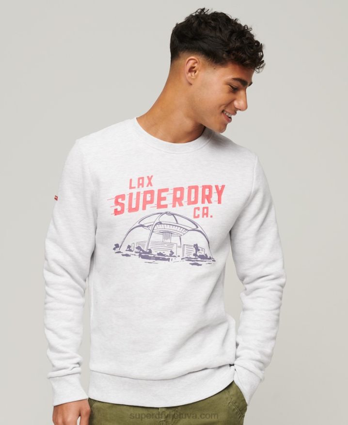Superdry Vintage City Souvenir Crew Sweatshirt Light Grey Men