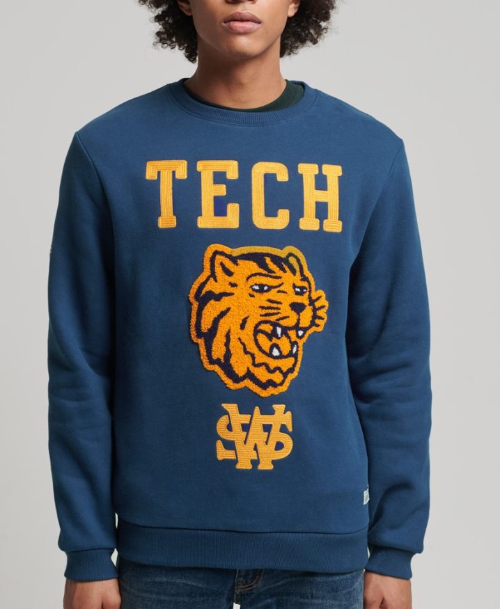 Superdry Vintage Collegiate Crew Sweatshirt Navy Men