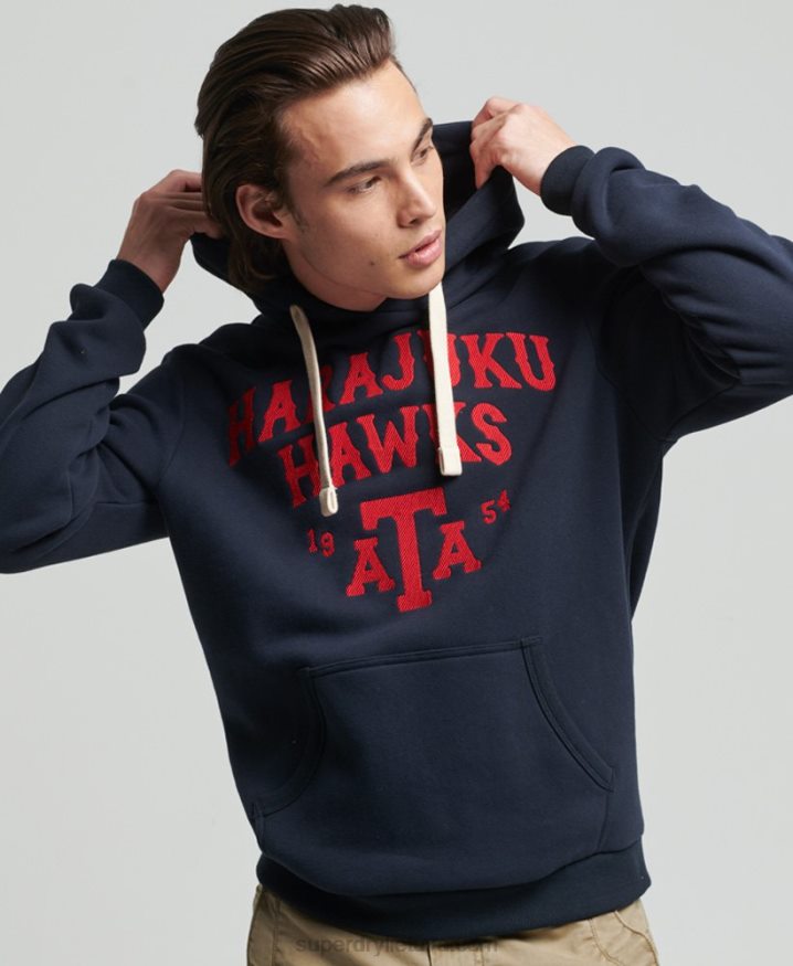 Superdry Vintage Collegiate Hoodie Navy Men