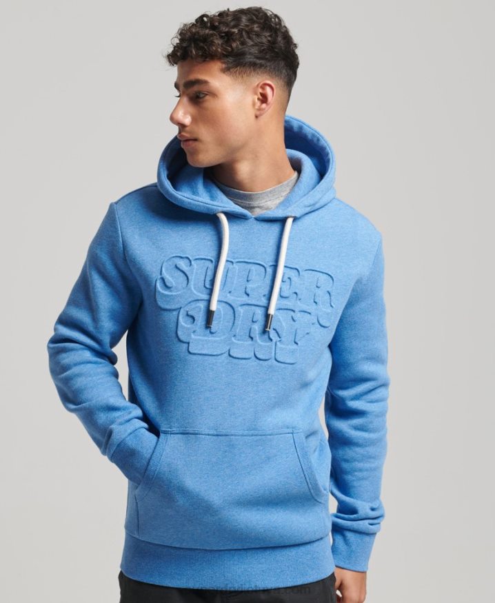 Superdry Vintage Cooper Class Embossed Hoodie Blue Men