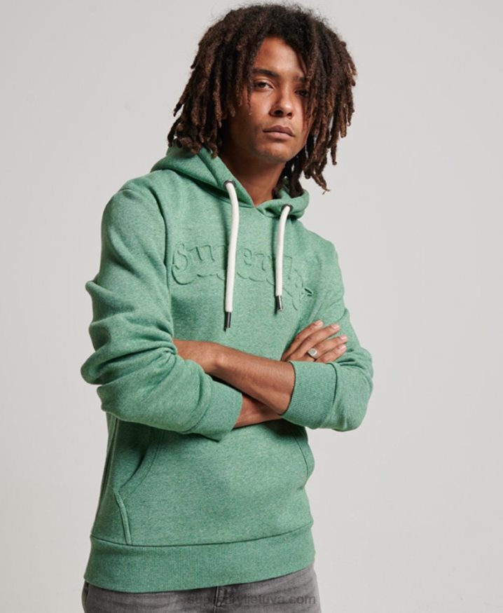 Superdry Vintage Cooper Class Embossed Hoodie Green Men