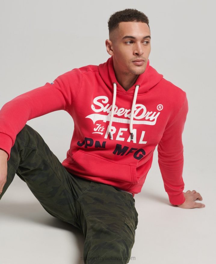Superdry Vintage Logo American Classics Hoodie Red Men