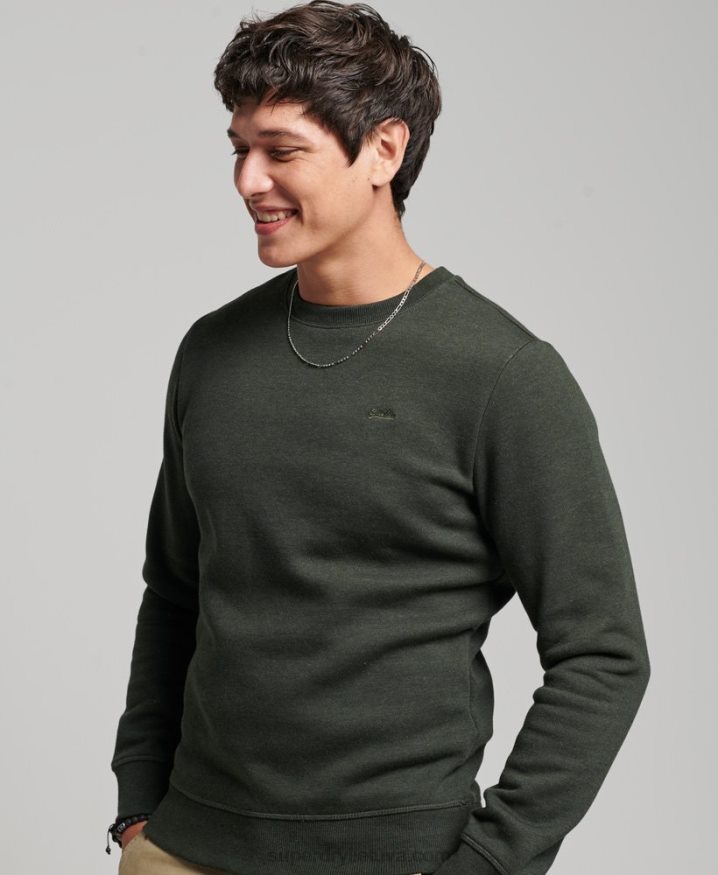 Superdry Vintage Logo Embroidered Crew Sweatshirt Green Men
