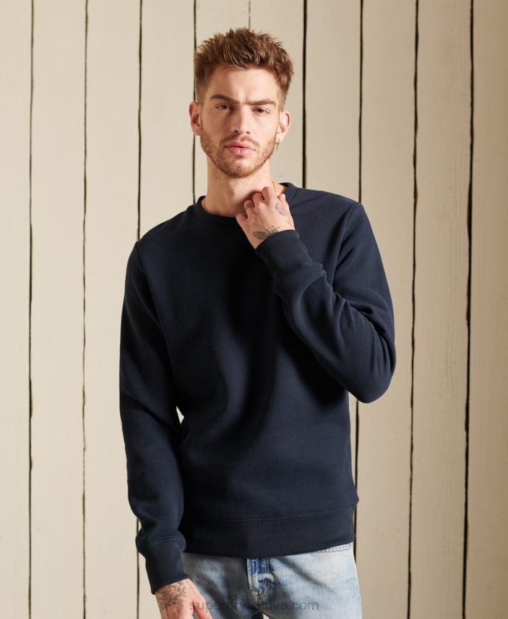 Superdry Vintage Logo Embroidered Crew Sweatshirt Navy Men
