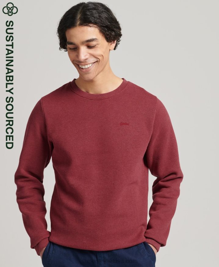 Superdry Vintage Logo Embroidered Crew Sweatshirt Red Men