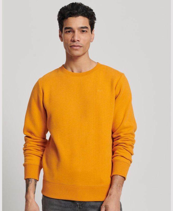 Superdry Vintage Logo Embroidered Crew Sweatshirt Yellow Men