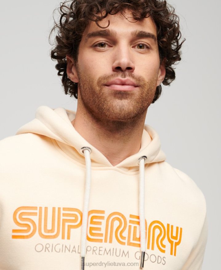 Superdry Vintage Retro Repeat Hoodie Nude Men