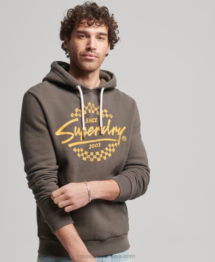 Superdry Vintage Shapers  Makers Hoodie Dark Grey Men