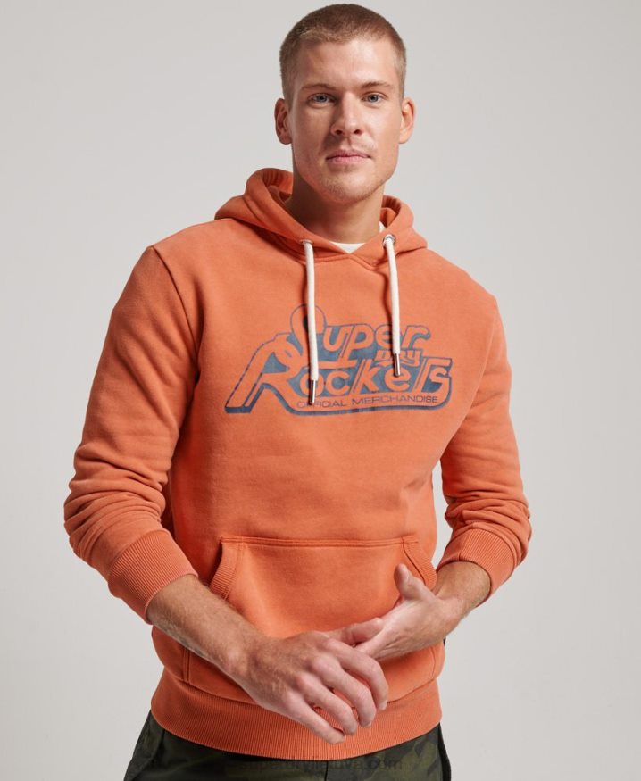 Superdry Vintage Shapers  Makers Hoodie Orange Men