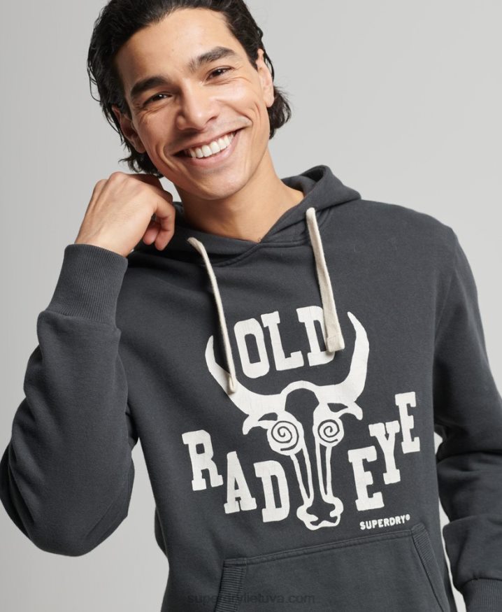 Superdry Vintage Surf Ranchero Hoodie Dark Grey Men