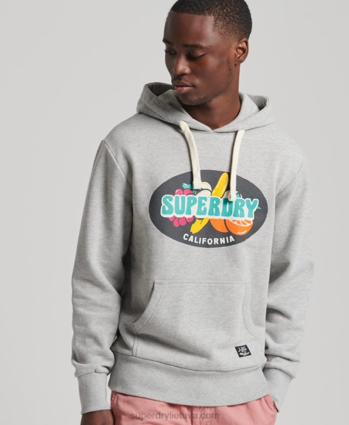 Superdry Vintage Surf Ranchero Hoodie Light Grey Men