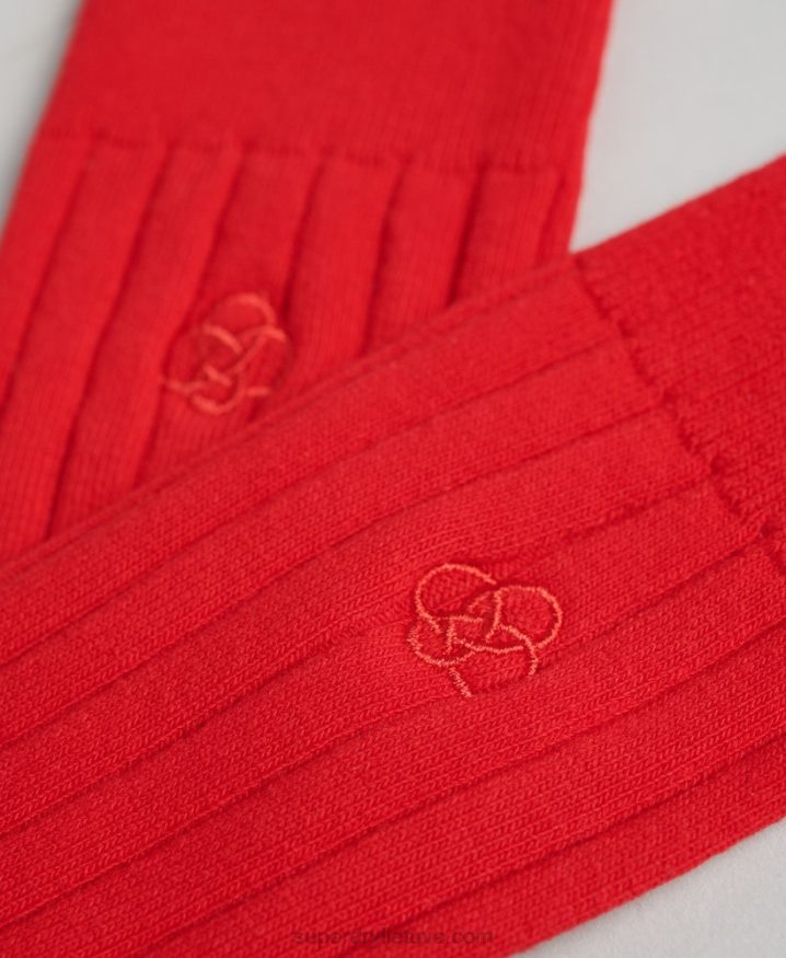 Superdry Organic Cotton Core Rib Socks Red Men