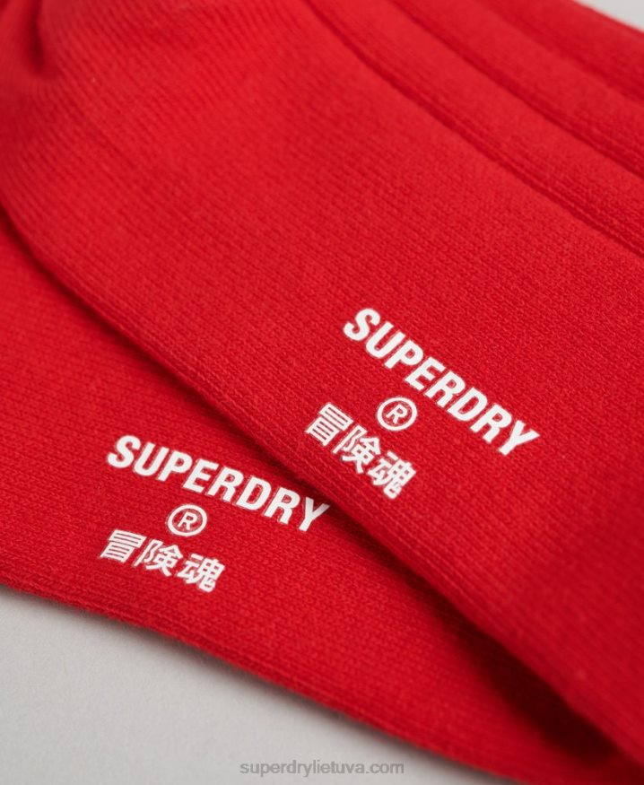 Superdry Organic Cotton Core Rib Socks Red Men