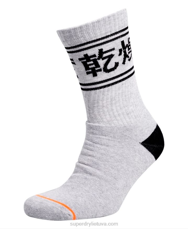 Superdry Organic Cotton Trophy Crew Sock Triple Pack Dark Grey Men