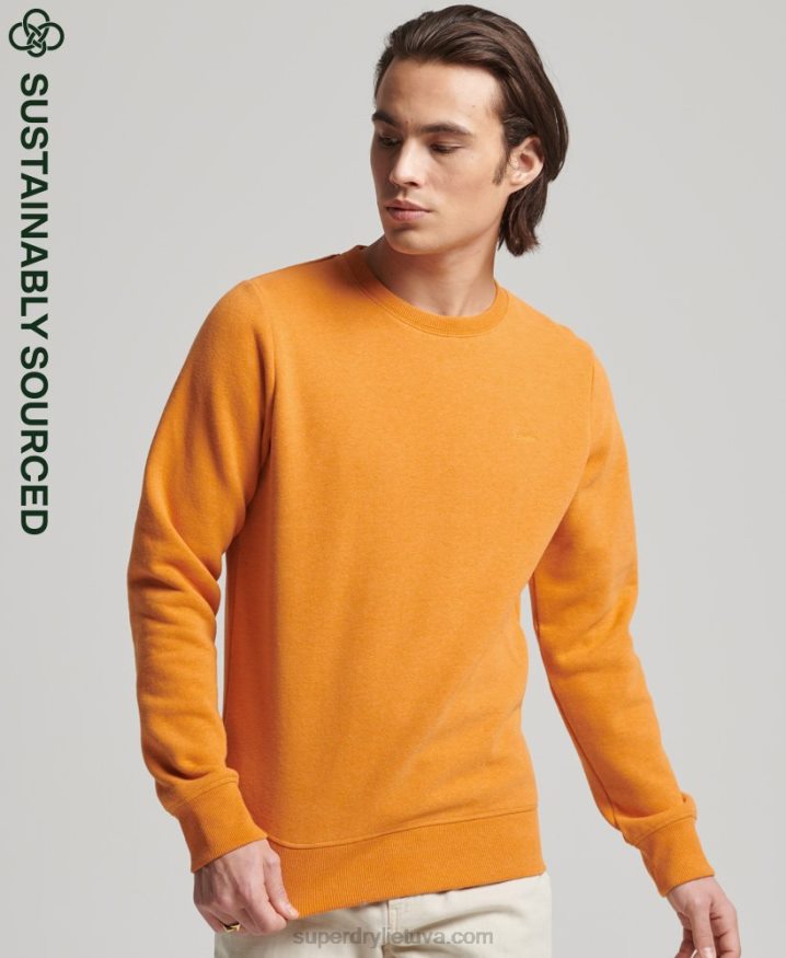 Superdry Organic Cotton Vintage Logo Crew Sweatshirt Yellow Men