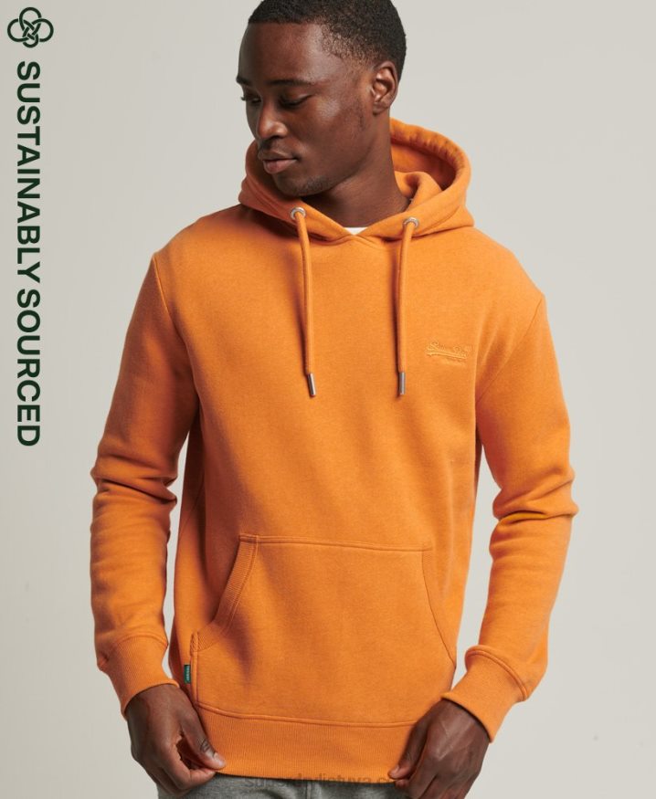 Superdry Organic Cotton Vintage Logo Embroidered Hoodie Yellow Men