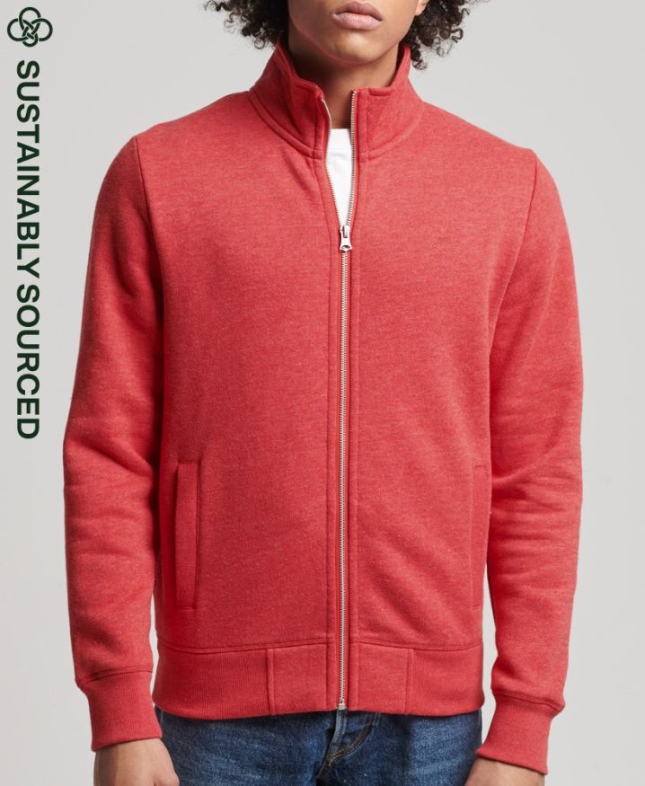 Superdry Organic Cotton Vintage Logo Embroidered Track Top Red Men