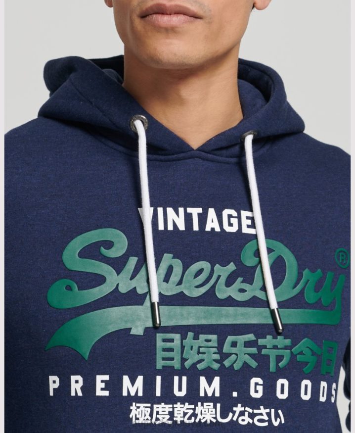 Superdry Organic Cotton Vintage Logo Hoodie Dark Blue Men