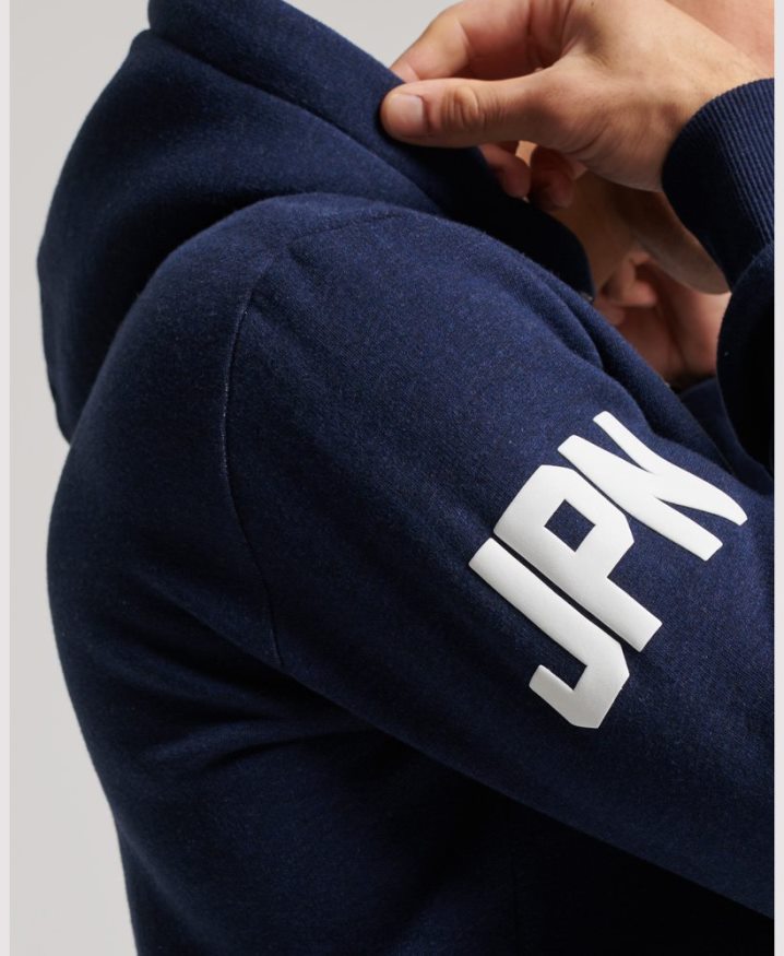Superdry Organic Cotton Vintage Logo Hoodie Dark Blue Men