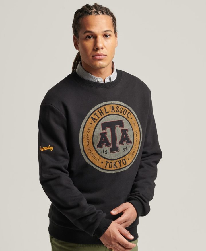 Superdry Vintage Collegiate Crew Sweatshirt Black Men