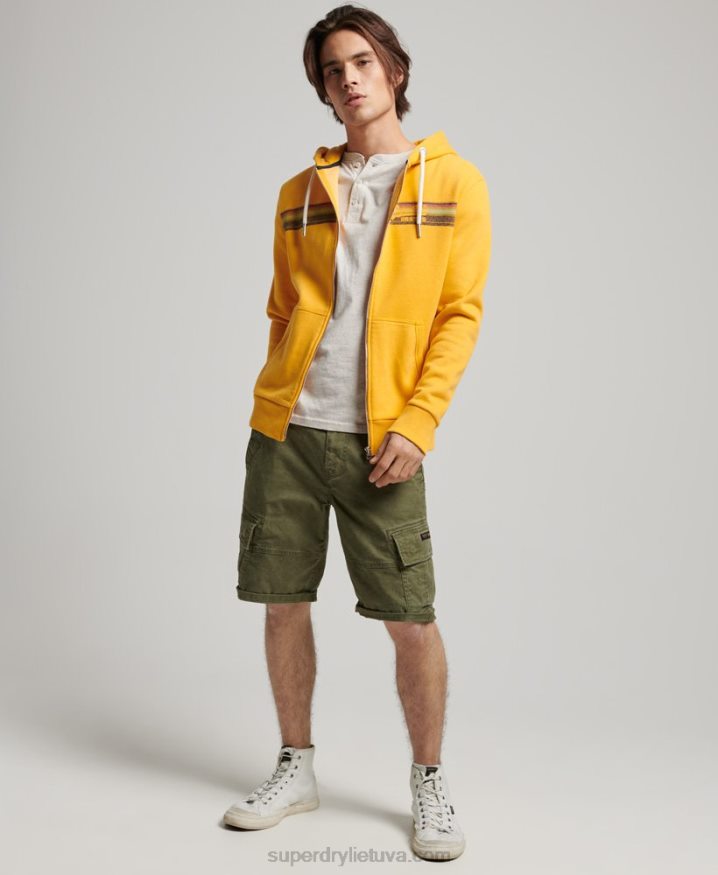 Superdry Vintage Logo Cali Zip Hoodie Yellow Men