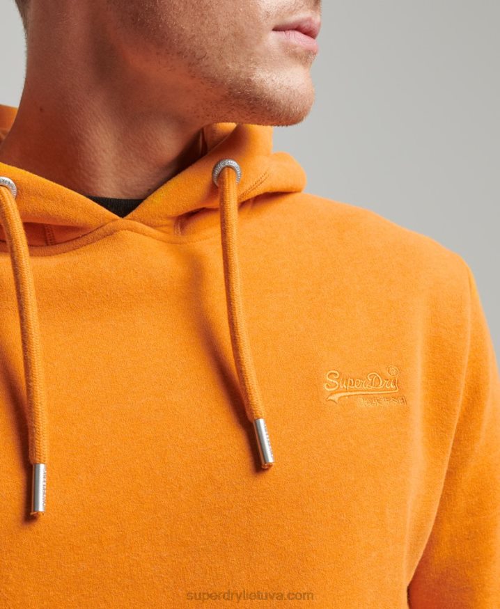 Superdry Vintage Logo Embroidered Hoodie Yellow Men