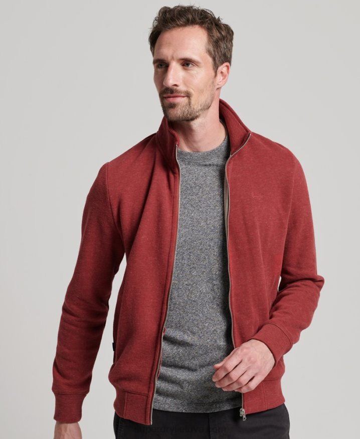 Superdry Vintage Logo Embroidered Zip Track Top Red Men