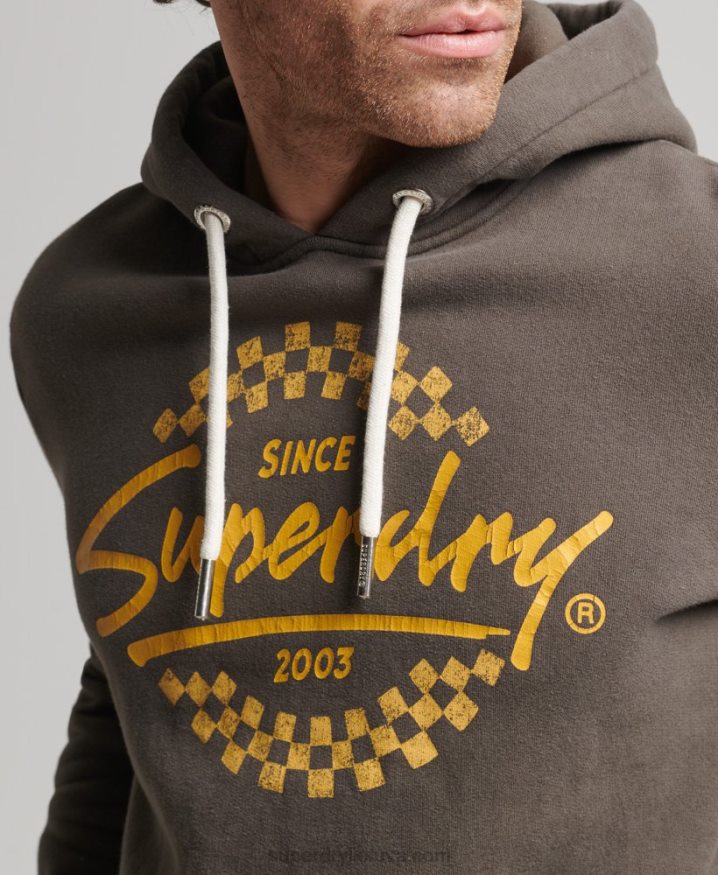 Superdry Vintage Shapers & Makers Hoodie Dark Grey Men