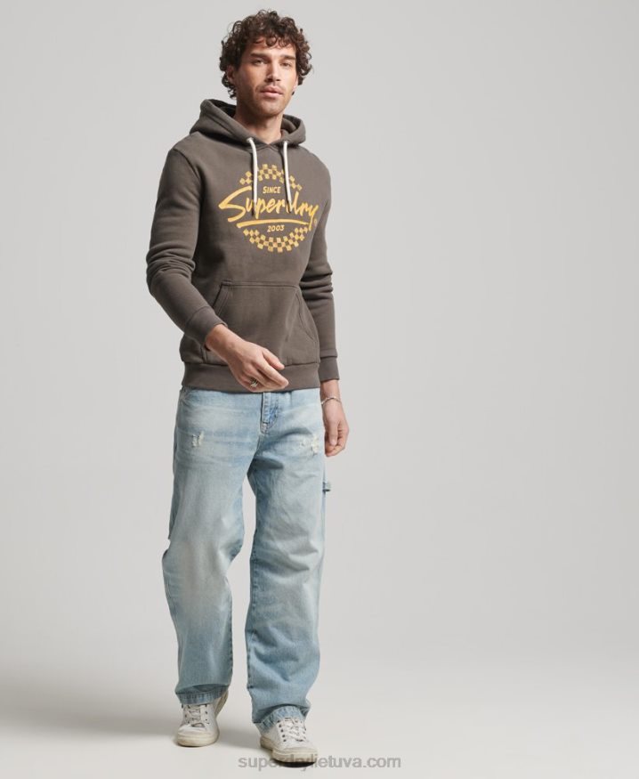 Superdry Vintage Shapers & Makers Hoodie Dark Grey Men