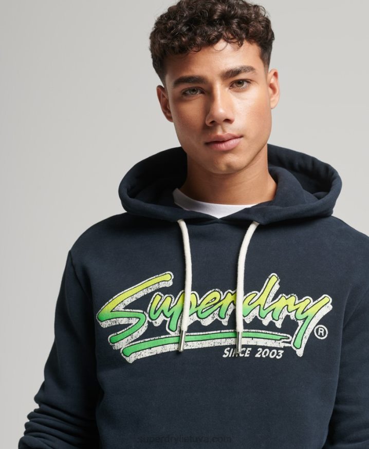 Superdry Vintage Shapers & Makers Hoodie Navy Men