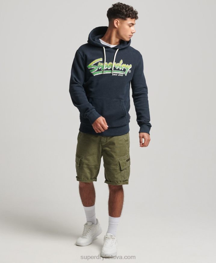 Superdry Vintage Shapers & Makers Hoodie Navy Men