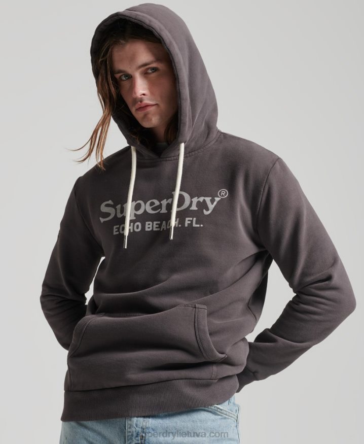 Superdry Vintage Venue Classic Hoodie Dark Grey Men