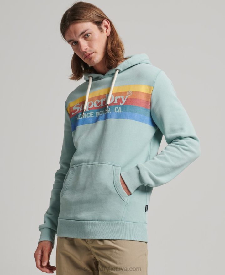 Superdry Vintage Venue Hoodie Green Men
