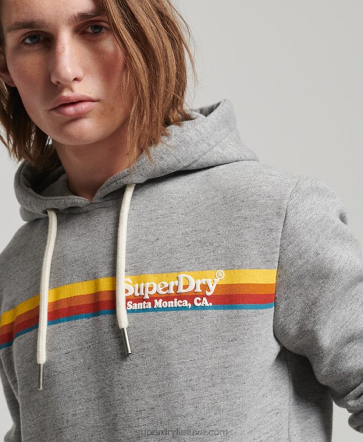 Superdry Vintage Venue Hoodie Grey Men