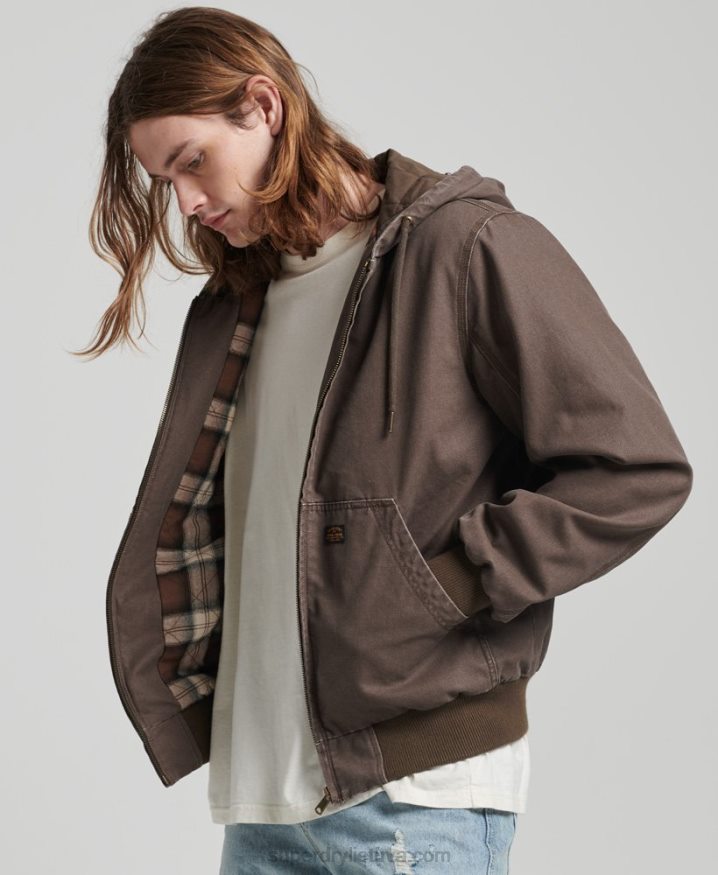 Superdry Workwear Hoodie Brown Men