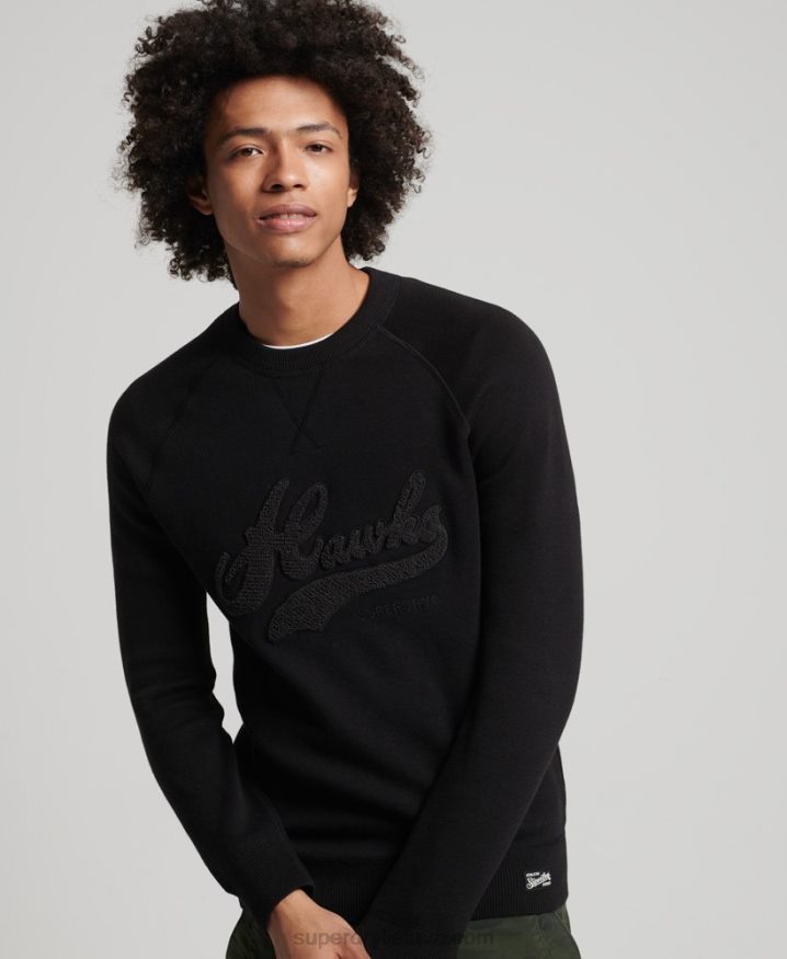 Superdry Vintage Varsity Knit Black Men