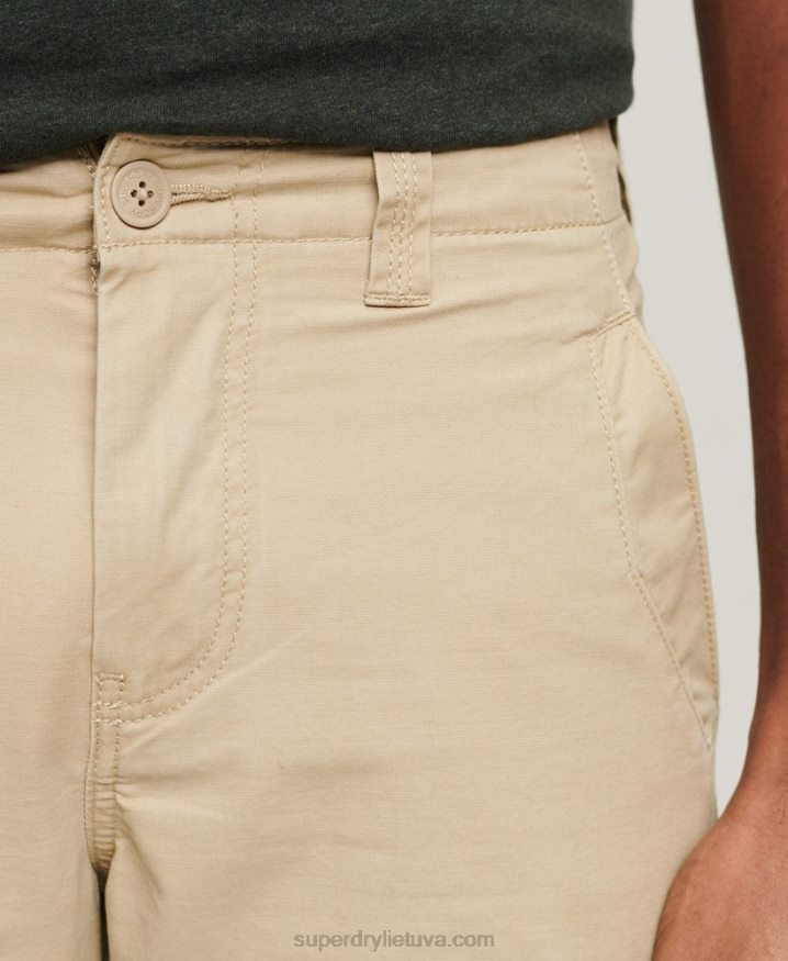 Superdry Organic Cotton Core Cargo Shorts Cream Men