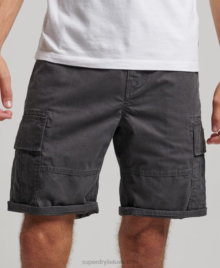 Superdry Organic Cotton Heavy Cargo Shorts Dark Grey Men