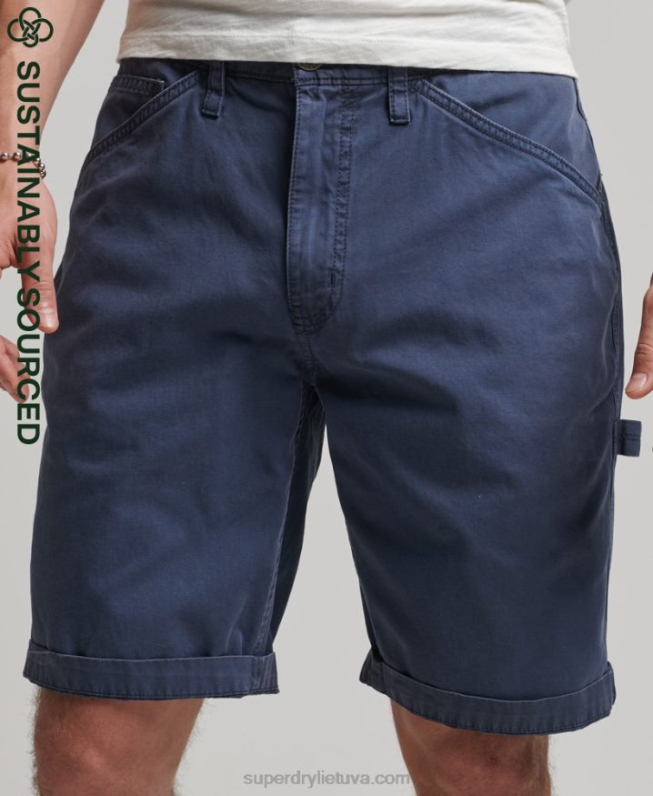Superdry Organic Cotton Vintage Carpenter Shorts Navy Men