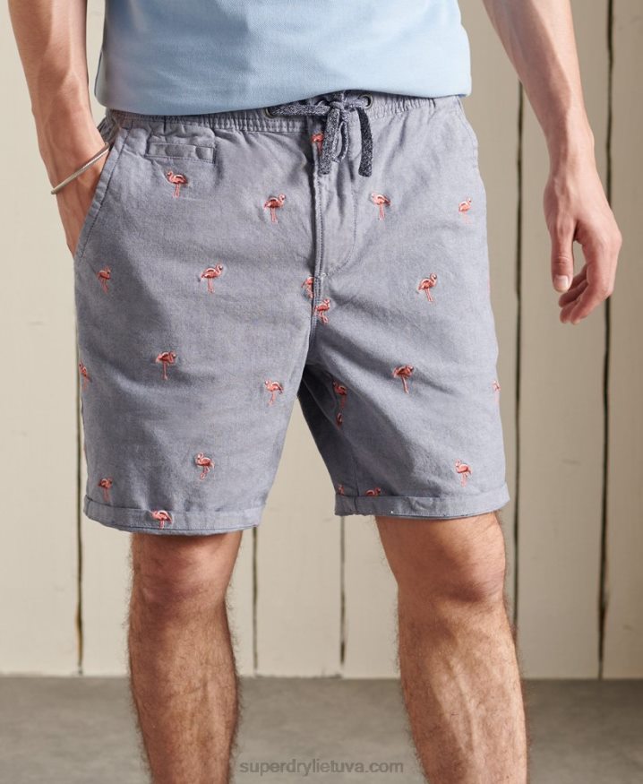 Superdry Sunscorched All Over Embroidery Shorts Navy Men