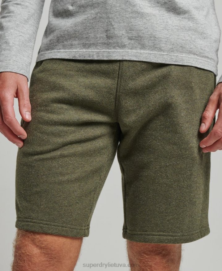Superdry Vintage Logo Embroidered Jersey Shorts Khaki Men