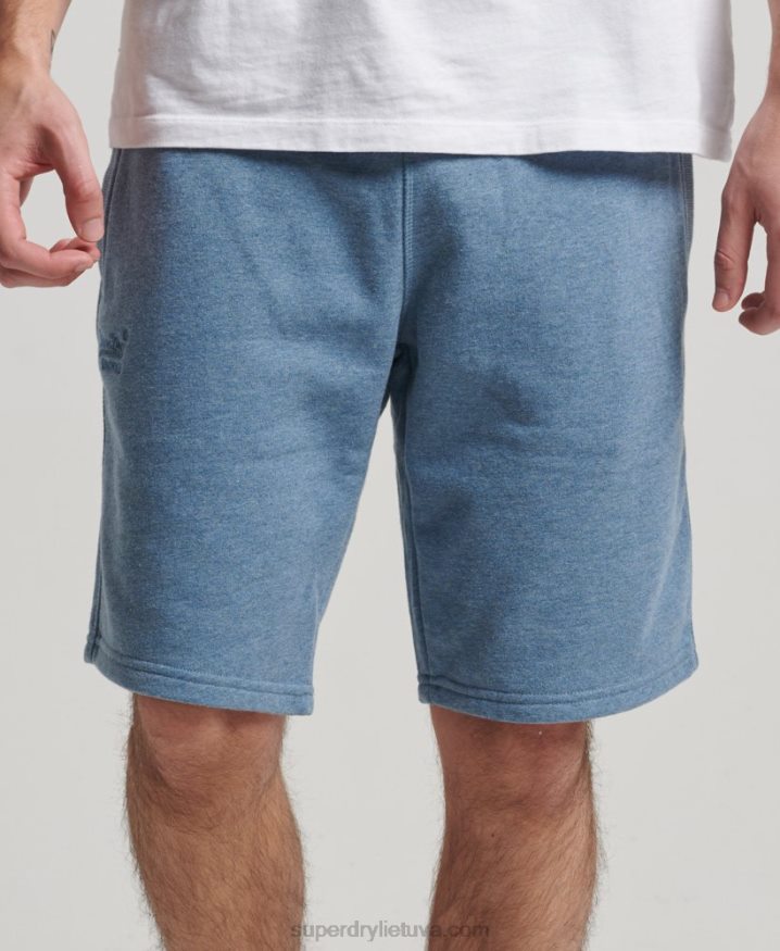 Superdry Vintage Logo Embroidered Jersey Shorts Light Blue Men