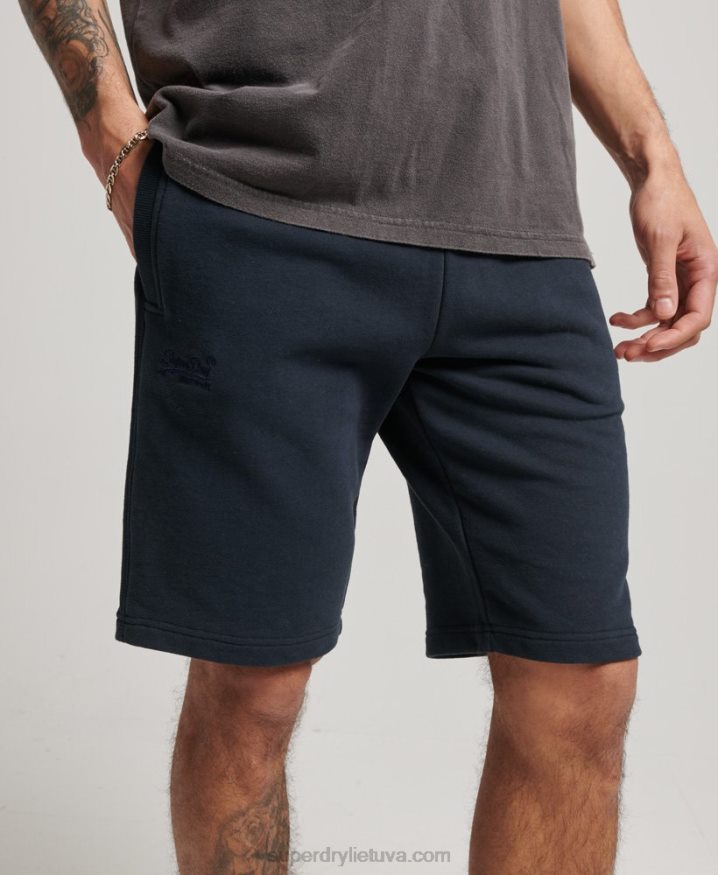 Superdry Vintage Logo Embroidered Jersey Shorts Navy Men