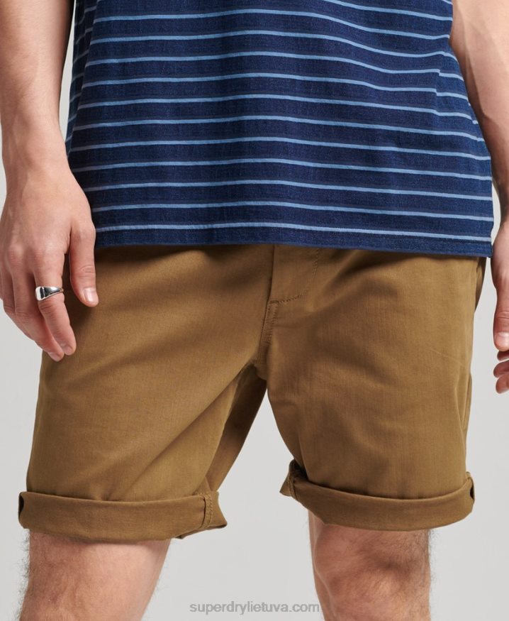 Superdry Vintage Officer Chino Shorts Brown Men