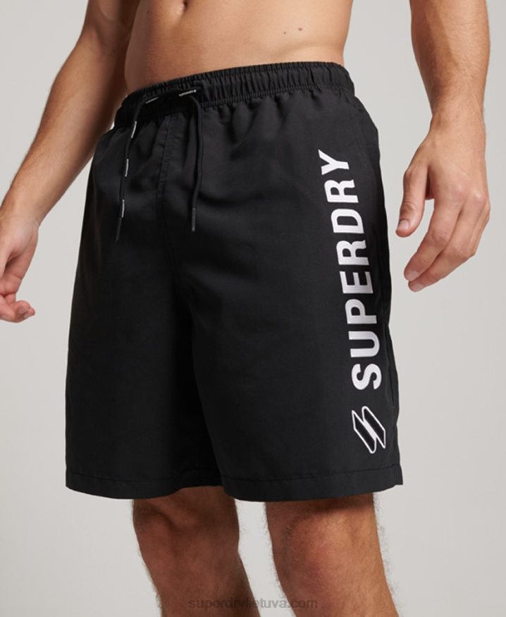 Superdry Applique 19 inch Recycled Swim Shorts Black Men